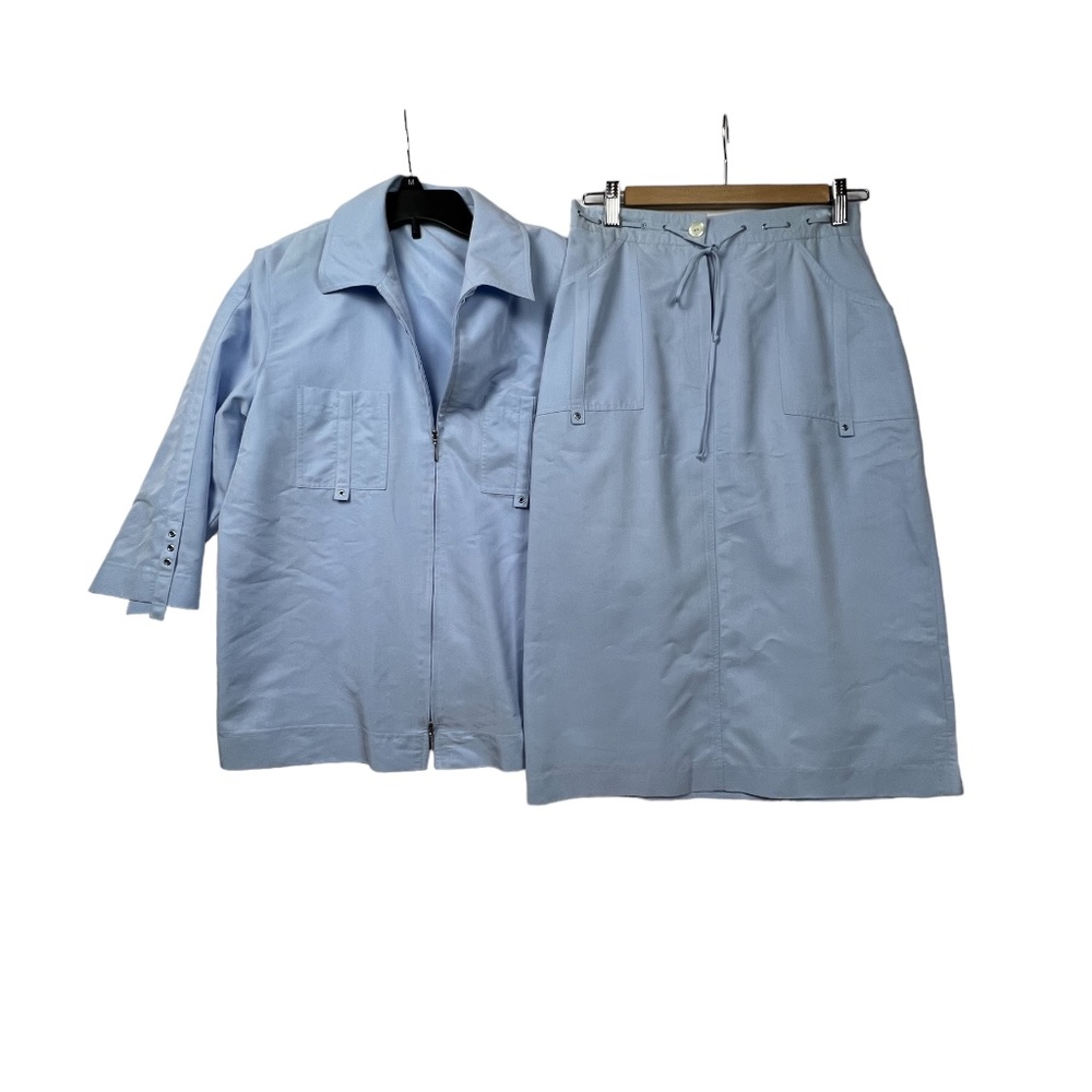 Erfo Women's Light Blue Suit Set Skirt and Jacket Sz 36 (USA M) Pre-Owned
